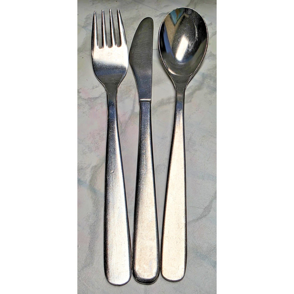 British Airways Cutlery Set, Knife, Spoon & Fork, 6" Long, Stainless Steel